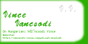 vince vancsodi business card